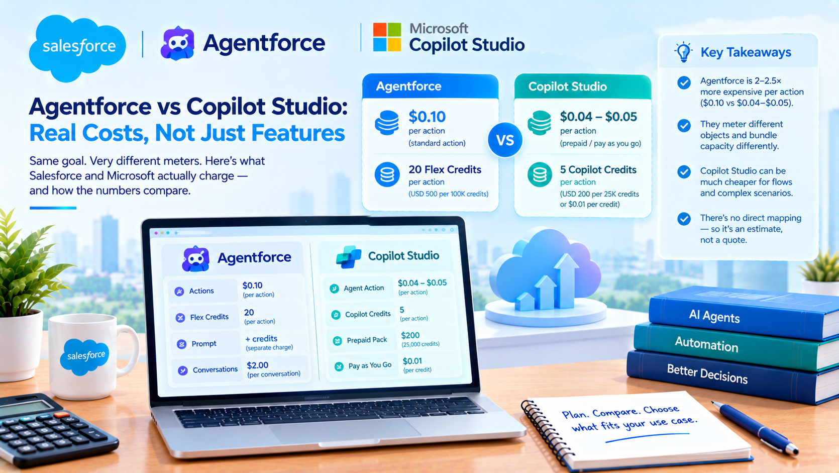 Agentforce vs Copilot Studio: What an Agent Costs